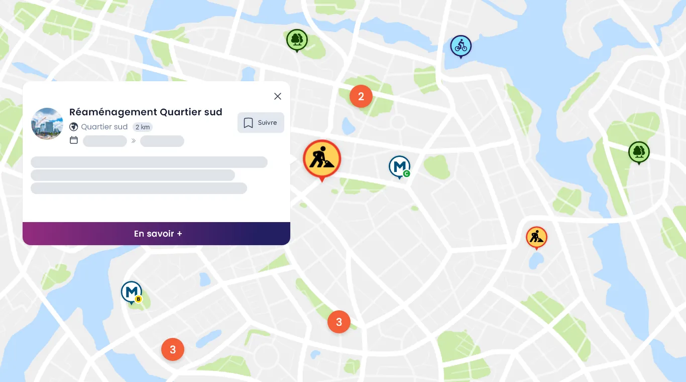 Carte des chantiers